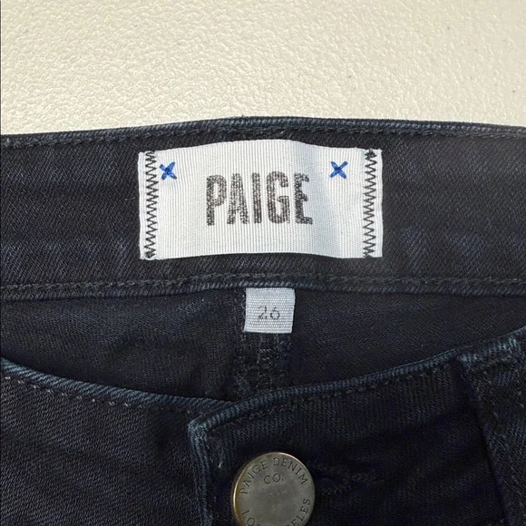 Paige Peg Skinny Black Denim Jeans - Picture 2 of 8